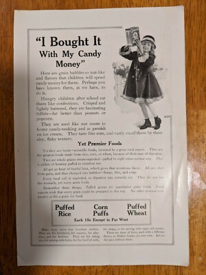 Quaker Rice Original Vintage Print Ad 1918