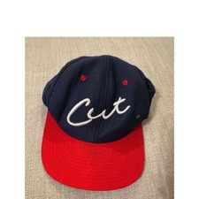CUT The Classics Navy Blue & Red  Baseball Cap with Script Logo Embroidery