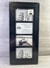Malden International Designs 4 Opening Black Frame 4”x6” Photos New