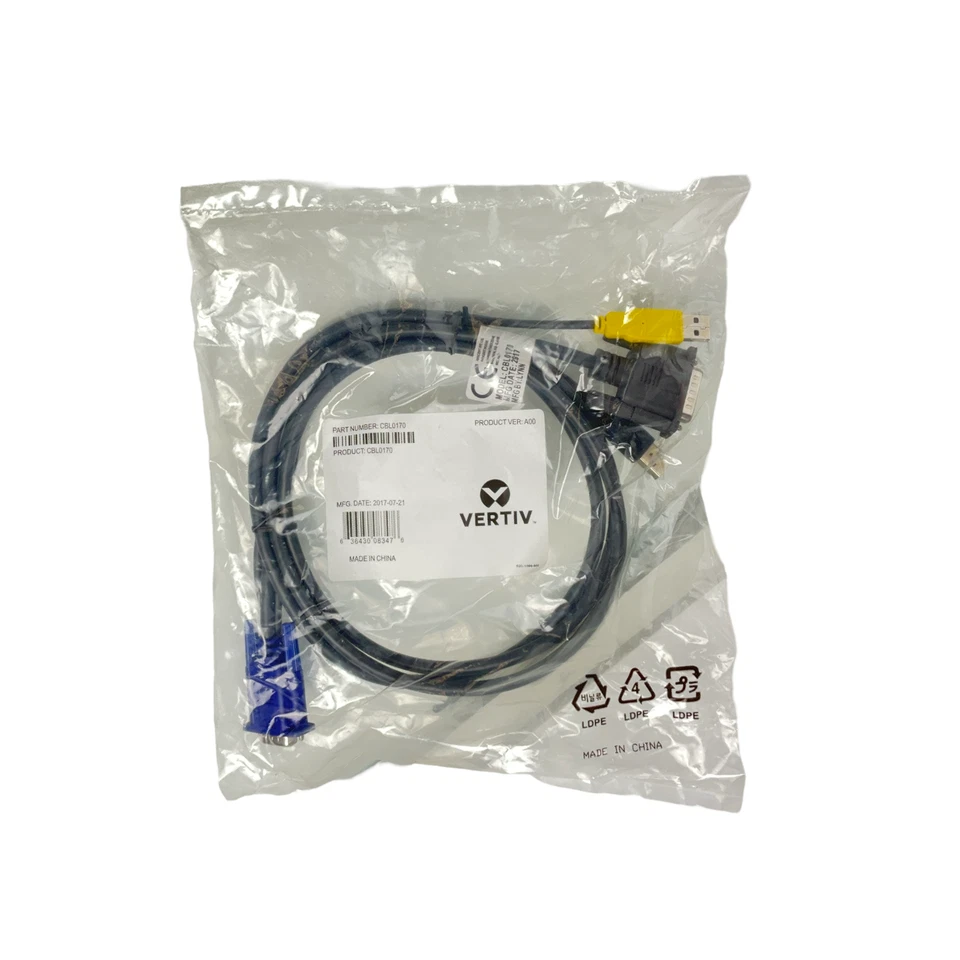New Vertiv | Avocent CBL0170 VGA/USB KVM Cable - Image 2 of 2