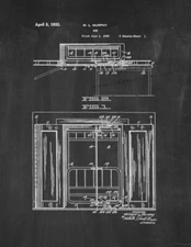 Murphy Bed Patent Print Chalkboard