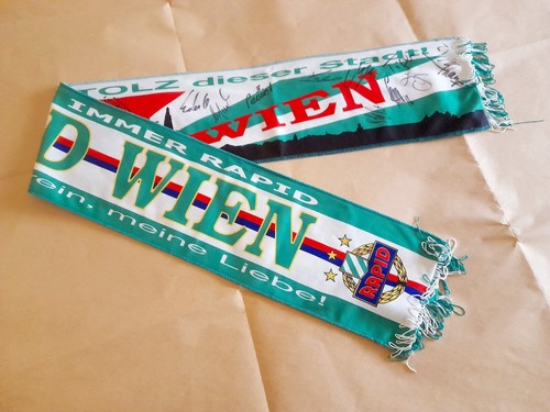 Sciarpa calcio RAPID VIENNA/WIEN ( Austria ) In raso/Autografi - Foto 7 di 7