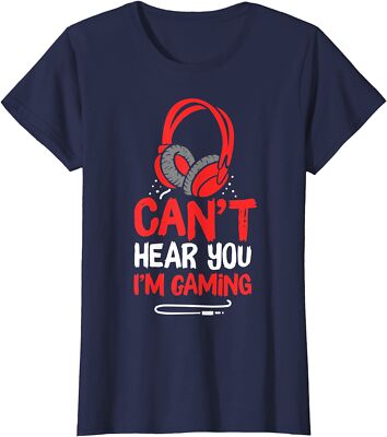 Can't Hear You I'm Gaming Ladies' Crewneck T-Shirt