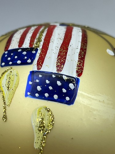 LARGE MERCURY GLASS BALL CHRISTMAS ORNAMENT Gold Red White Blue Candles Italy - Picture 19 of 20