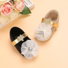 Baby Infant Classic Leather Toddler Shoes Girl Boy Soft Sole Size 0-18 Months