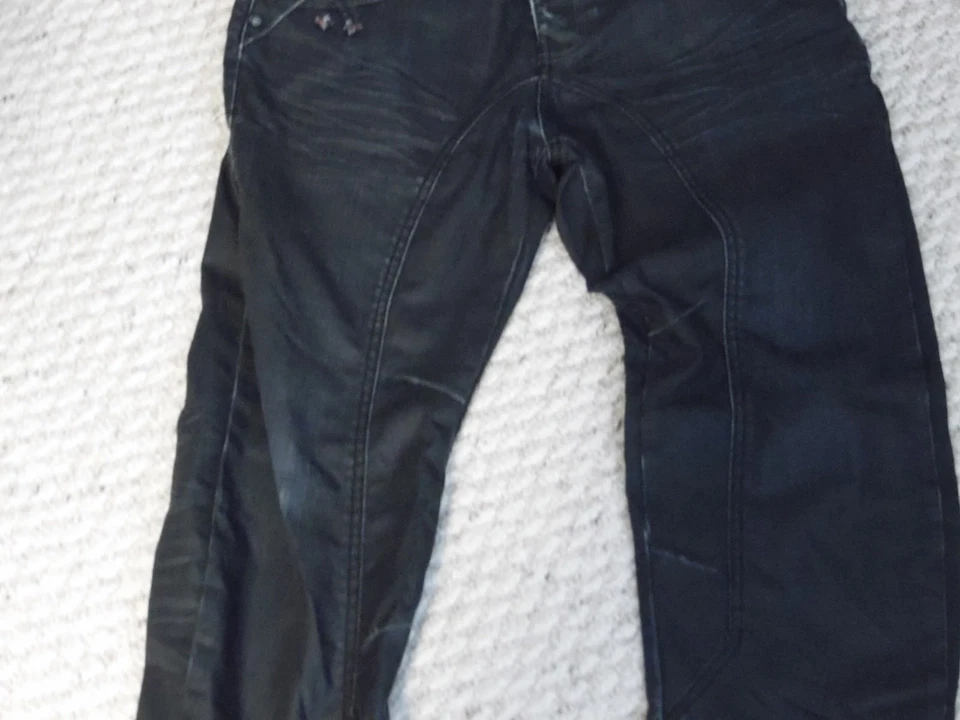 Pantalones de mezclilla para hombre ETO Spiked Designer negros cónicos talla 31x30 punk steam punk Foto 2 de 4