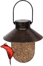 1-2 PCS Solar Bird Feeders, Squirrel Proof Wild Bird Seed Feeders Outdoor Bird