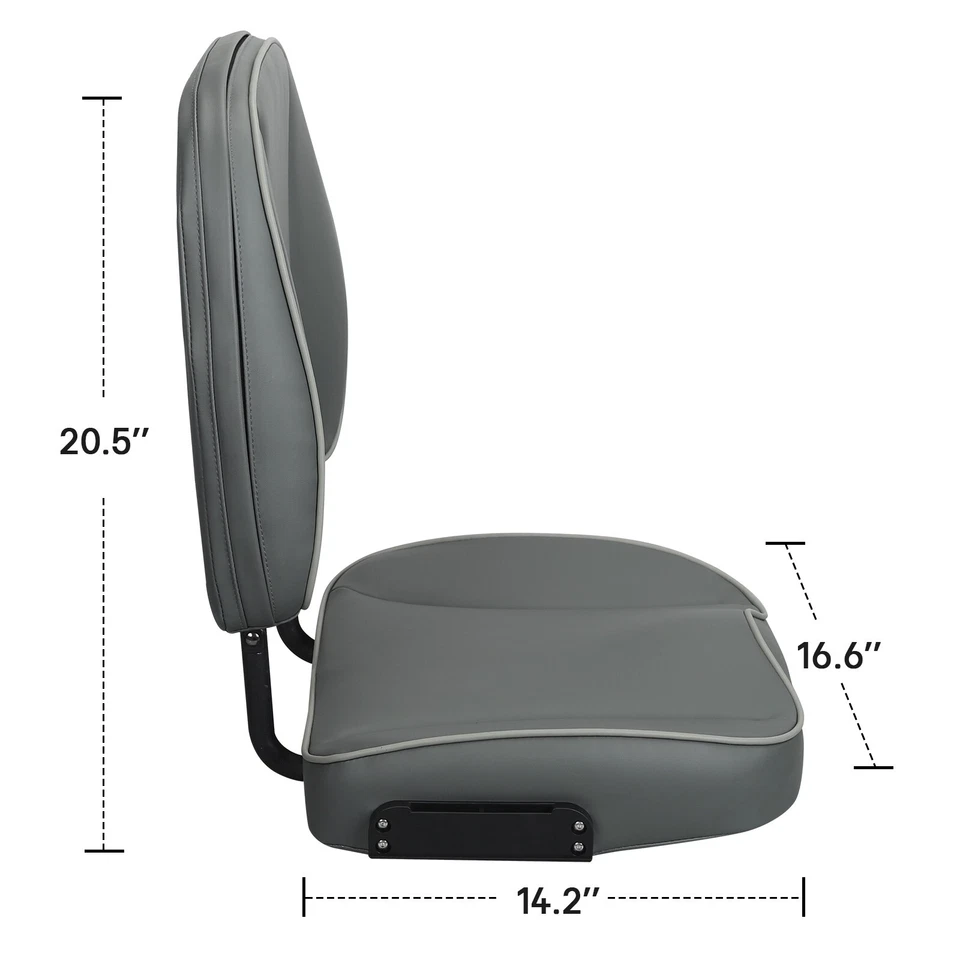 ERGOSEAT Folding Boat Seat Low Back Fishing Boat Seats with Caddy Organizer - Image 4 of 4