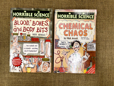 1990's PAIR HORRIBLE SCIENCE - NICK ARNOLD RETRO CHILDREN S EDUCATIONAL BOOKS