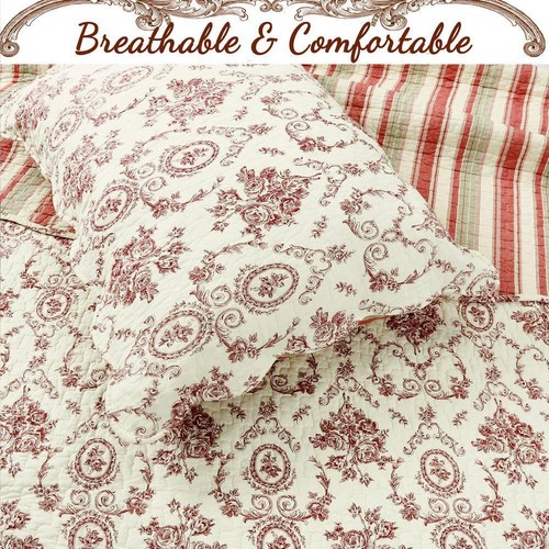 Cozy Line Bedding Sets King Claasic Cotton Washable Reversible Casual Floral - Afbeelding 2 van 5