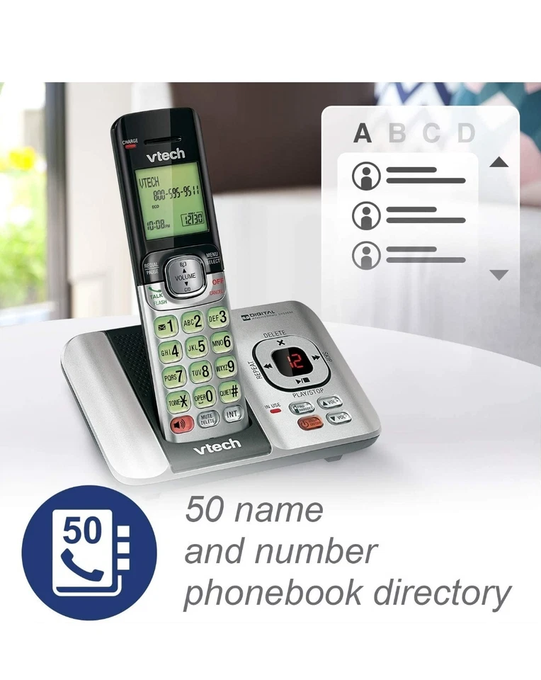 Sistema de contestador telefónico VTech Cs6529-4 DECT 6.0 con identificador de llamadas  Foto 3 de 4