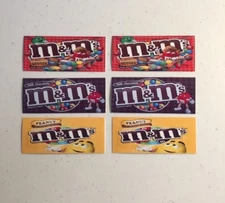 6 VENDSTAR  VENDING MACHINE CANDY STICKERS Label 1.25 x 3  M&M MIX
