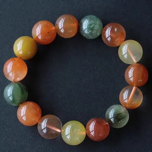 Natural Green Rutilated Quartz Red Rutilated Quartz Rabbit Hair Mixed Bracelet - Image 2 of 4