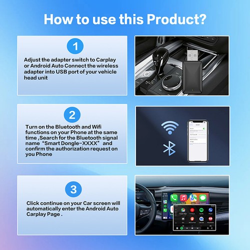 Carplay Android Smart Box A7 2 In 1 Mini Adapter Wifi6 Dual Band WirelessAdapter - Picture 7 of 9
