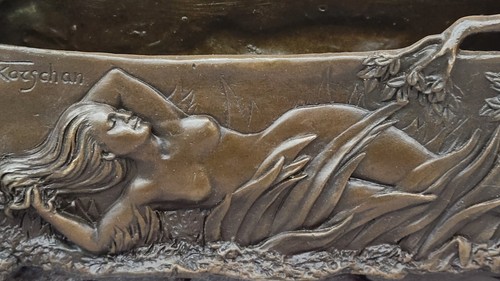 JUGENDSTIL VINTAGE FIGUR KINDER BRONZE ÜBERTOPF SKULPTUR DEKO VERKAUF - Bild 5 von 10