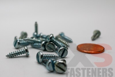 #6 x 1/2'' Pan Head Slotted Drive Sheet Metal Screw Type Z Steel Zinc (2500 PCS)