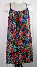 NEW NWT B. Darlin Blue Multi Floral Print Spaghetti Strap Shift Dress 11/12 JR