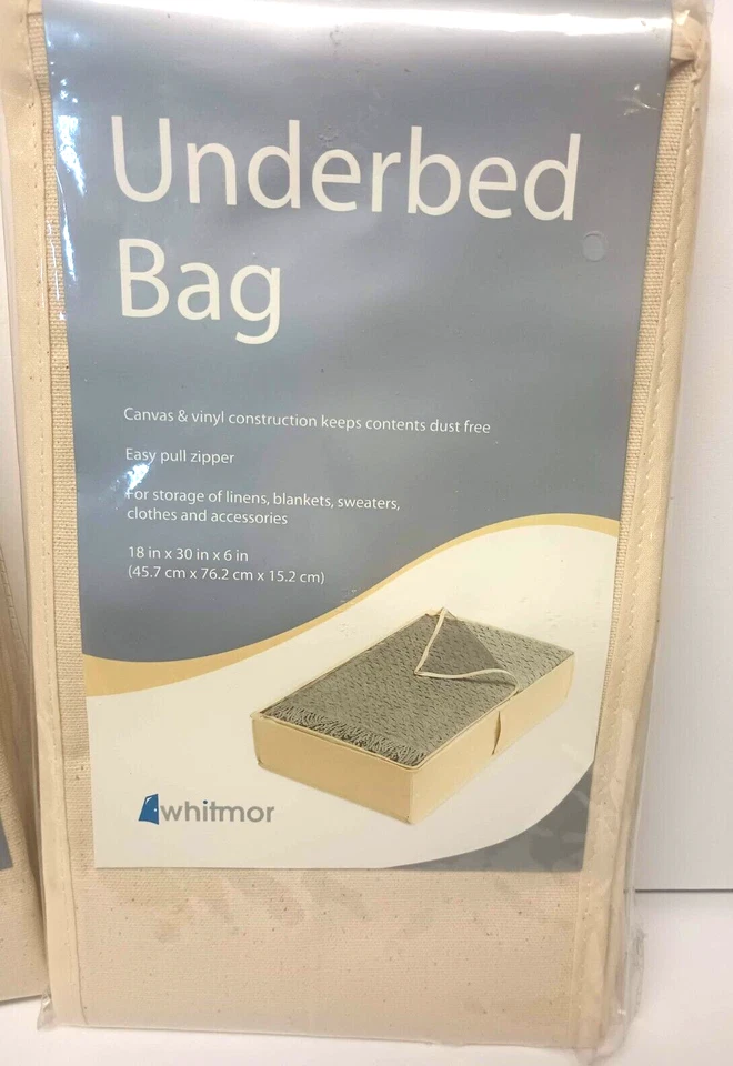 New Nos Lot Of 2 Whitmor Vtg Canvas & Meshbags - A Suit Bag And An Underbed Bag - Image 2 of 4