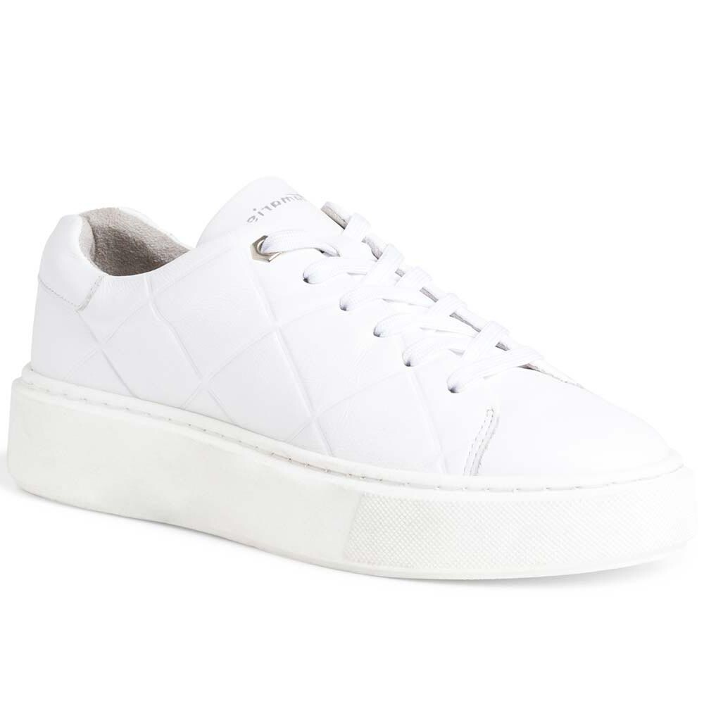 Tamaris Sneaker 23795 white leather Hohe Sohle Weich moderner