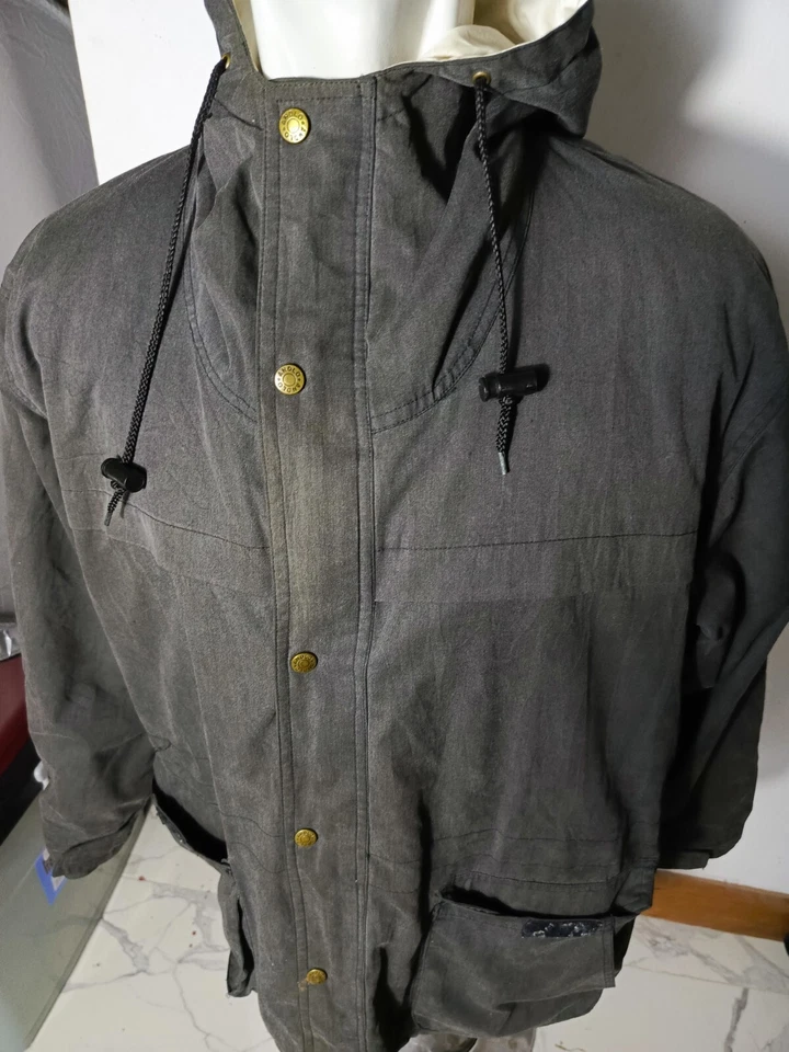 ANDLO Brand Military Jacket Hooded Hoodie Heavyweight Zip-Up Green |P:25, L:21.5 - Image 2 of 4