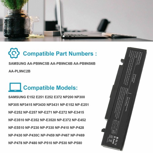 R580 Battery for Samsung R428 R480 R590 R780 AA-PB9NC6B AA-PB9NS6B 6 Cells NEW - Picture 2 of 11