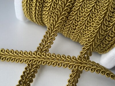 Rayon Zopfkordel Gimp Scroll Textil Kissen Trimmen Vorhänge 10 mm - olivgrün