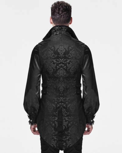 Punk Rave Mens Vest Waistcoat Tailcoat Black Velvet Gothic Steampunk Victorian - Picture 16 of 21