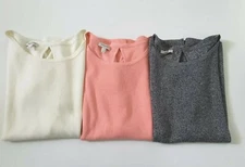 Talbots Short Sleeve Sweater Top Keyhole Back Bow Multiple Colors/Sizes