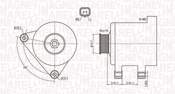 MAGNETI MARELLI 063731761010 Alternator for CITROËN,FIAT,LANCIA,PEUGEOT