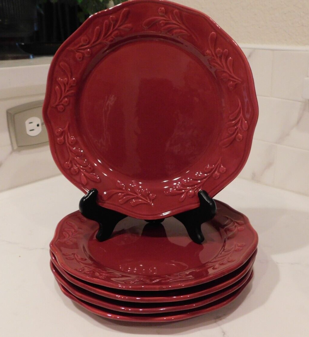 Set Of 5 Better Homes & Gardens Heritage Collection 2011 Solid Red