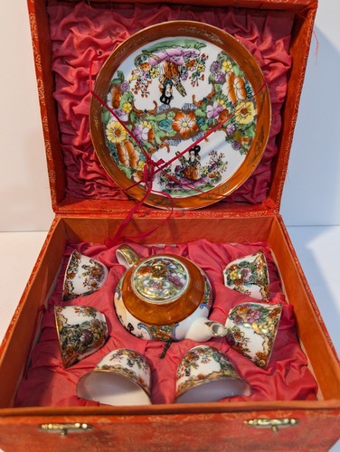 Miniature Chinese Hand Decorated Porcelain Tea Set