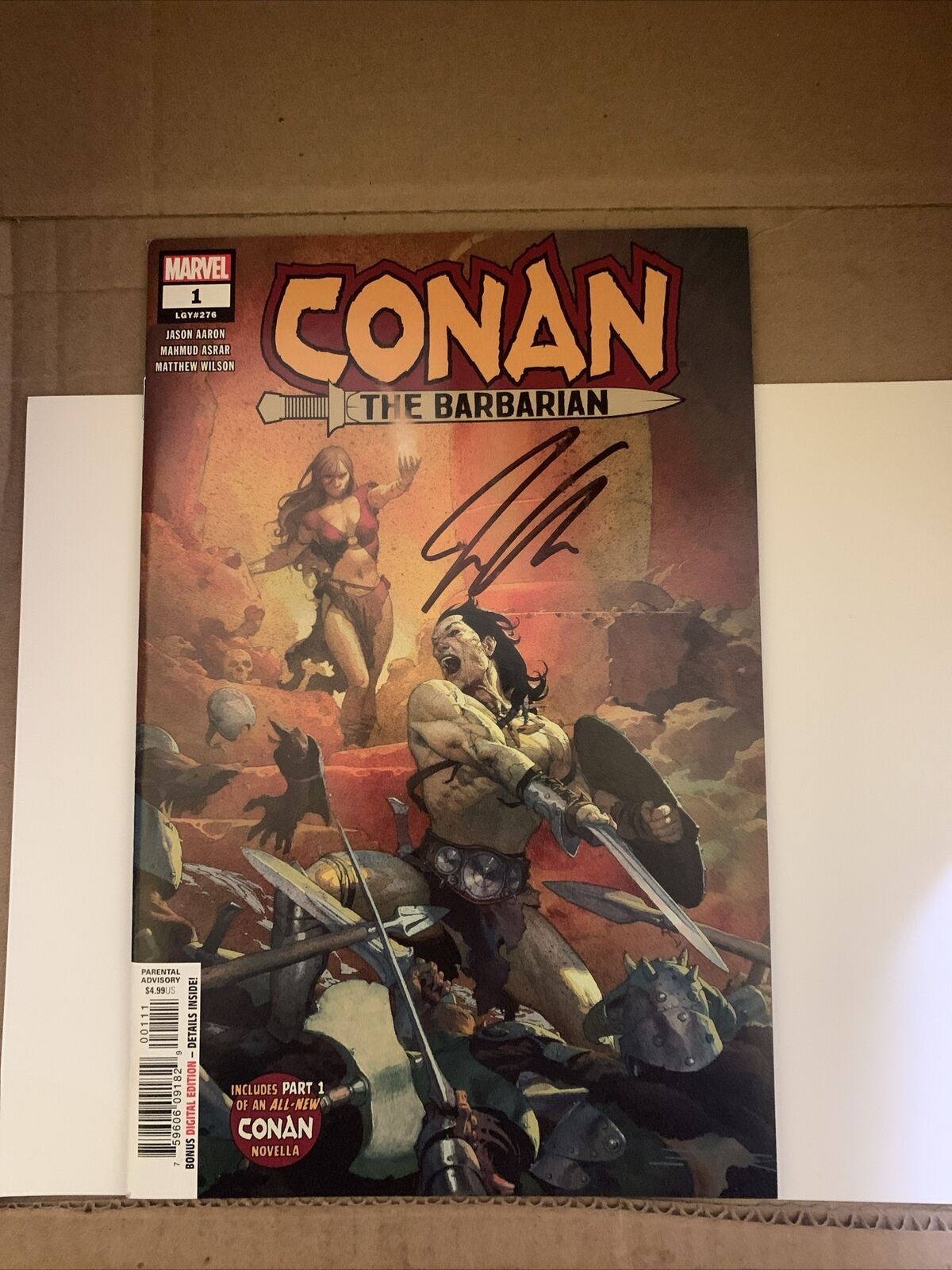 🔑Marvel Conan the Barbarian #1 ( LGY #276 ) Signed By Jason Aaron (no COA)