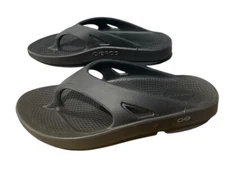 OOFOS OOriginal Black Thongs Flip Flop Recovery Sandals size Women's 11 Men's 9