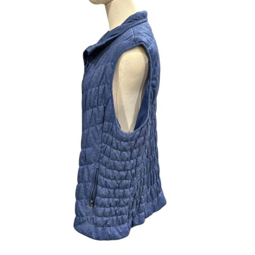 Bagatelle Quilted Puffy Vest Blue Size 1X Zip Pockets Stitch Fix Cabincore Cozy - Picture 4 of 9