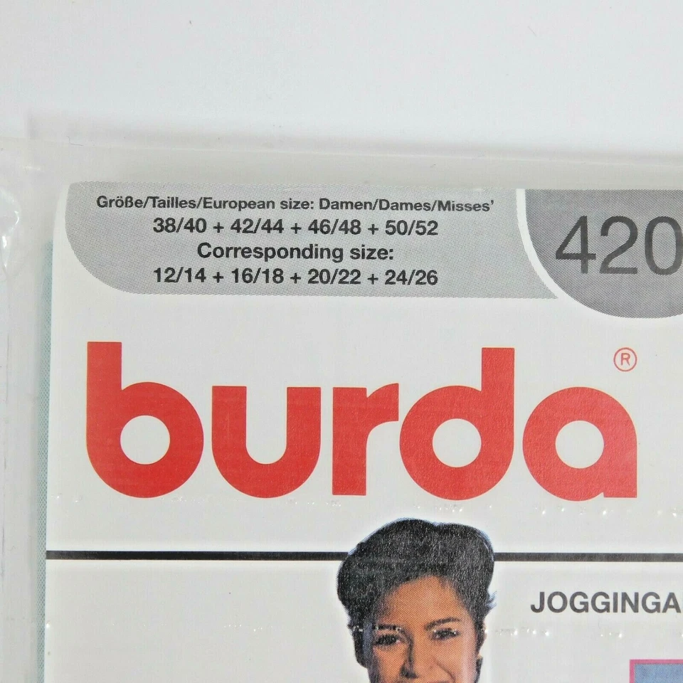 Burda 4202 Adult Sweat Suit Pattern Size 12 - 48 Uncut Jogging Retro Jogger - Image 2 of 4