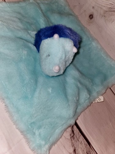 New Parents Choice Baby Dinosaur Dino Lovey Security Blanket Teal Plush Fuzzy - Picture 4 of 9