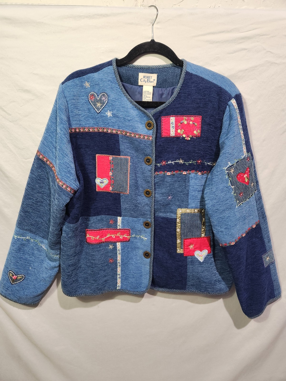 VTG Patchwork Embroidered Embellished Blazer Kore… - image 1