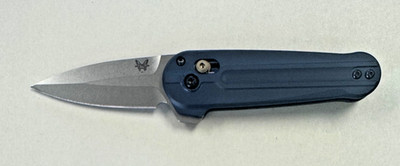 Benchmade 491 Lowden Axis Flipper M390 Folding Blade Knife Blue Aluminum Handle