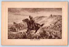 c1910's Pony Express Riders Horse Rodeo Indian Attacks Unposted Antique Postcard