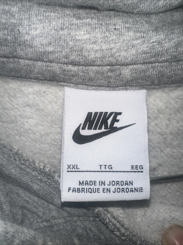 NIKE FLEECE SWEATSUIT HOODIE + PANTS JOGGERS HEATHER GREY WHITE  (SIZE 2XL) - Image 3 of 4