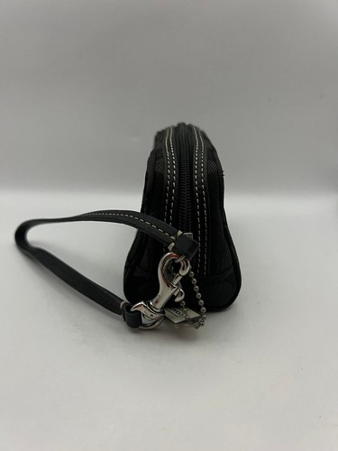 Coach Make Up Bag Cotton Blend Black USED E0523-2 - Picture 4 of 19