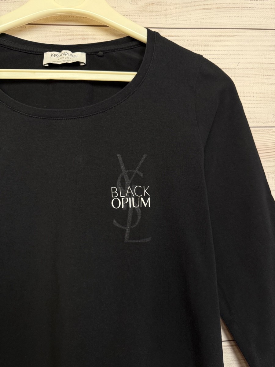 Yves Saint Laurent Tシャツ YSL opium swag YSL Yves Saint Laurent Black Opium Promo T-Shirt Womens Black Logo