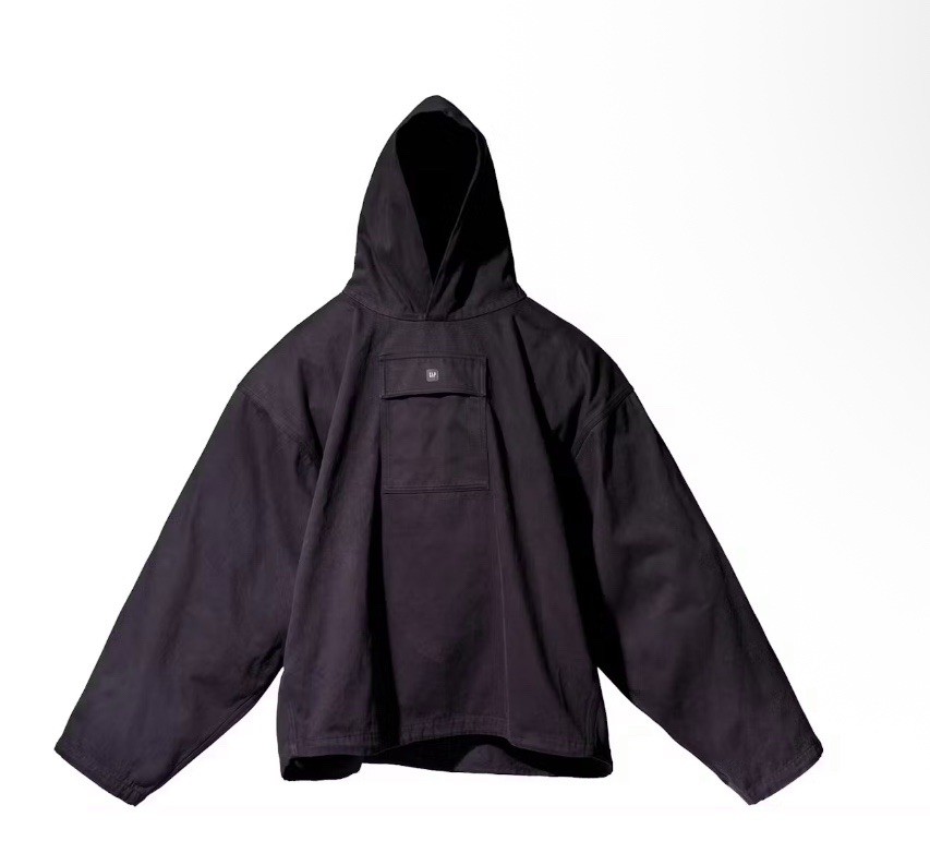 Yeezy × Gap Jacket Black Small YEEZY GAP Sateen Anorak Pullover Jacket True Black Size Large | eBay