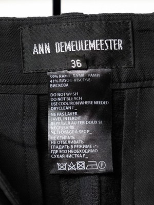 Ann Demeulemeester black striped cropped jacquard pants, FR36, XS