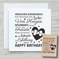 Stempel Herzlichen GlüCkwunsch 05 - Motivstempel Holzstempel Scrapbooking Karten
