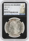 1881-S Morgan Silver Dollar NGC MS63 S$1 San Francisco Minted No Reserve