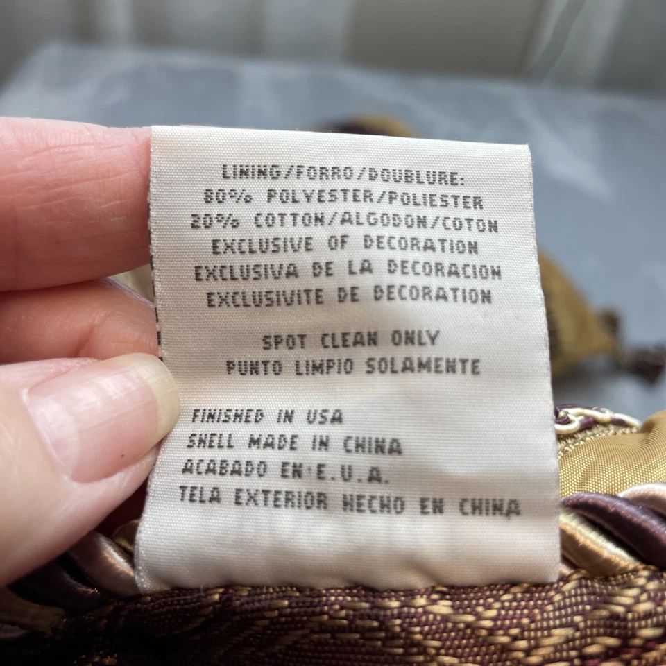 Almohada Boudoir Vintage Croscill Imperial Emperatriz Borgoña Oro Relleno Ornamentado Foto 4 de 4