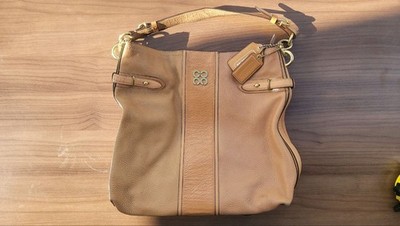Women s Coach Genuine Leather Shoulder Bag, Brown / Camel
