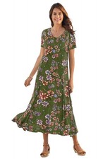 Woman Within Plus Size Short-Sleeve Crinkle Dress