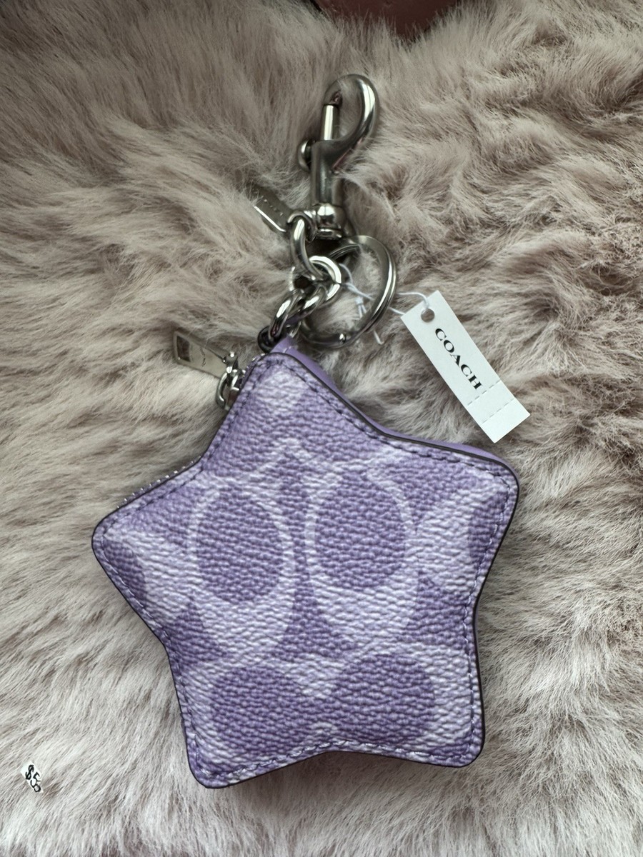 Coach Star Signature Bag Charm Silver/Iris CBl12 Purple | eBay